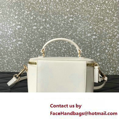 Valentino Mini Loco Handbag In Calfskin Leather White With Enamel Tone-On-Tone Vlogo Signature 2024