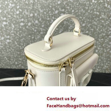 Valentino Mini Loco Handbag In Calfskin Leather White With Enamel Tone-On-Tone Vlogo Signature 2024