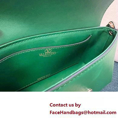 Valentino Rockstud Brushed Calfskin Shoulder Bag Green 2023