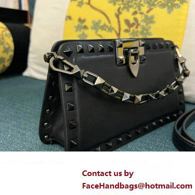 Valentino Rockstud Clutch Bag In Calfskin Black 2024