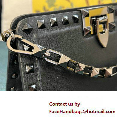 Valentino Rockstud Clutch Bag In Calfskin Black 2024