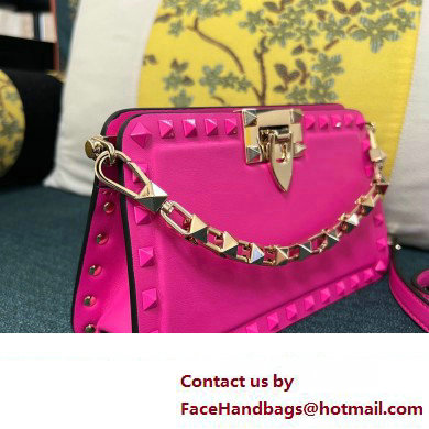 Valentino Rockstud Clutch Bag In Calfskin Fuchsia 2024 - Click Image to Close