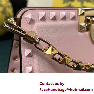 Valentino Rockstud Clutch Bag In Calfskin Pink 2024