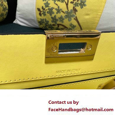 Valentino Rockstud Clutch Bag In Calfskin Yellow 2024