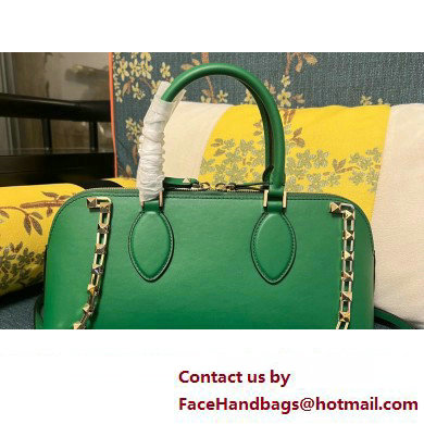 Valentino Rockstud E/W calfskin Large handbag Green 2023 - Click Image to Close