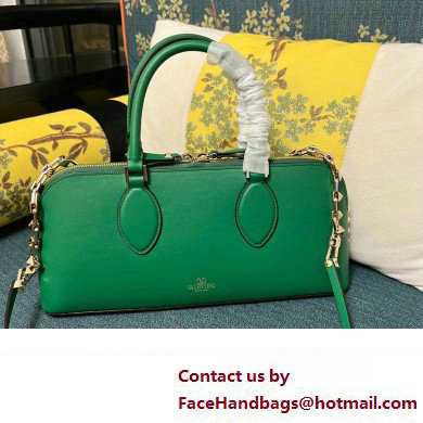 Valentino Rockstud E/W calfskin Large handbag Green 2023