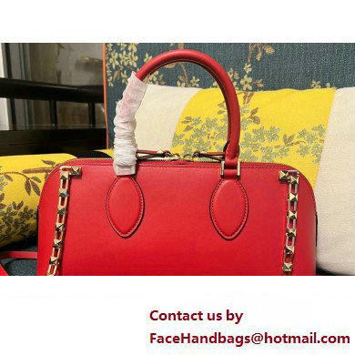 Valentino Rockstud E/W calfskin Large handbag Red 2023 - Click Image to Close