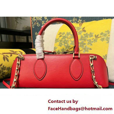 Valentino Rockstud E/W calfskin Small handbag Red 2023 - Click Image to Close