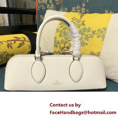 Valentino Rockstud E/W calfskin Small handbag White 2023