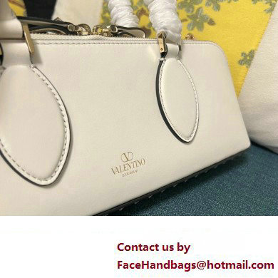 Valentino Rockstud E/W calfskin Small handbag White 2023