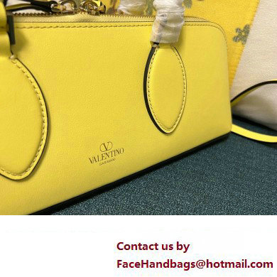 Valentino Rockstud E/W calfskin Small handbag Yellow 2023