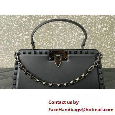 Valentino Rockstud Handbag In Calfskin Black 2024 - Click Image to Close