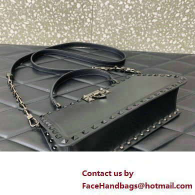 Valentino Rockstud Handbag In Calfskin Black 2024