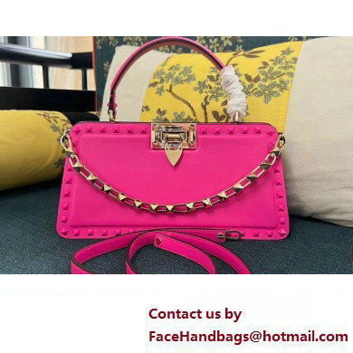 Valentino Rockstud Handbag In Calfskin Fuchsia 2024