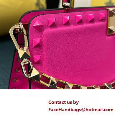 Valentino Rockstud Handbag In Calfskin Fuchsia 2024