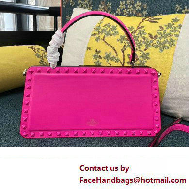 Valentino Rockstud Handbag In Calfskin Fuchsia 2024