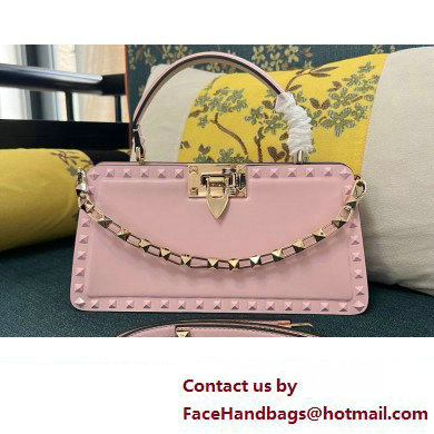 Valentino Rockstud Handbag In Calfskin Pink 2024