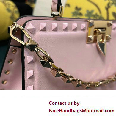 Valentino Rockstud Handbag In Calfskin Pink 2024