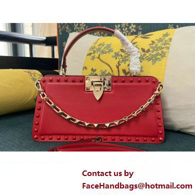 Valentino Rockstud Handbag In Calfskin Red 2024