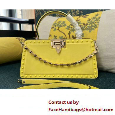 Valentino Rockstud Handbag In Calfskin Yellow 2024 - Click Image to Close