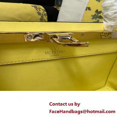 Valentino Rockstud Handbag In Calfskin Yellow 2024