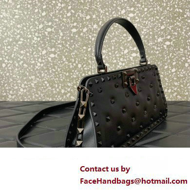 Valentino Rockstud Handbag In Padded Nappa Black 2024