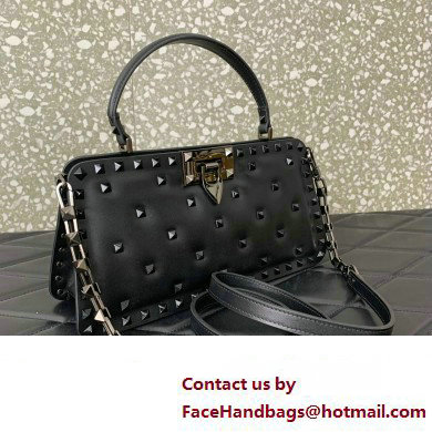 Valentino Rockstud Handbag In Padded Nappa Black 2024