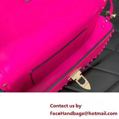 Valentino Rockstud23 E/W Smooth Calfskin Shoulder Bag Fuchsia 2023