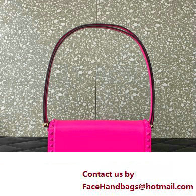 Valentino Rockstud23 E/W Smooth Calfskin Shoulder Bag Fuchsia 2023