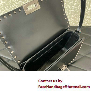 Valentino Rockstud23 Shoulder Bag In Smooth Calfskin 0240 Black 2023