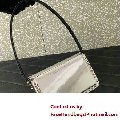 Valentino Rockstud23 Shoulder Bag In Smooth Calfskin 0240 Mirror Silver 2023