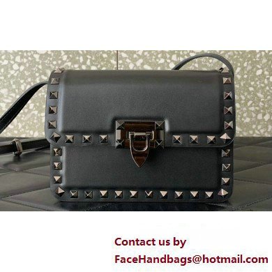 Valentino Rockstud23 Small Shoulder Bag In Smooth Calfskin 0242 Black 2023 - Click Image to Close