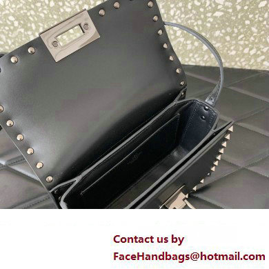 Valentino Rockstud23 Small Shoulder Bag In Smooth Calfskin 0242 Black 2023