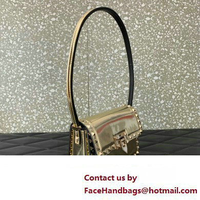 Valentino Rockstud23 Small Shoulder Bag In Smooth Calfskin 0242 Mirror Gold 2023