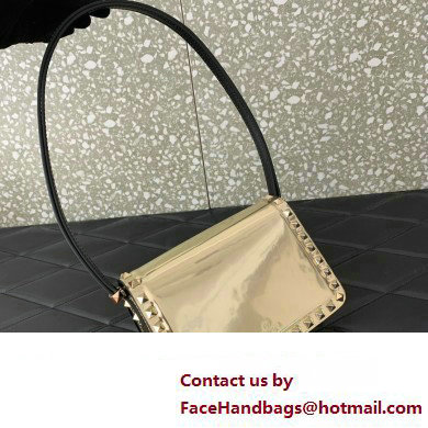 Valentino Rockstud23 Small Shoulder Bag In Smooth Calfskin 0242 Mirror Gold 2023