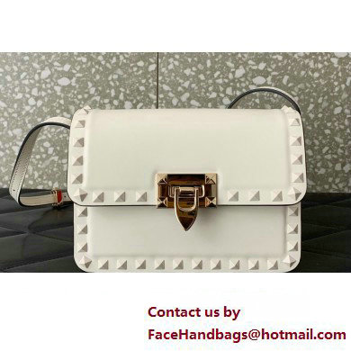 Valentino Rockstud23 Small Shoulder Bag In Smooth Calfskin 0242 White 2023