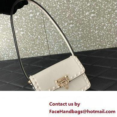 Valentino Rockstud23 Small Shoulder Bag In Smooth Calfskin 0242 White 2023