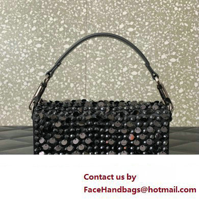 Valentino Small Loco Shoulder Bag Black With Crystals 2024