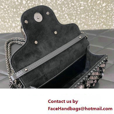 Valentino Small Loco Shoulder Bag Black With Crystals 2024