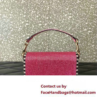 Valentino Small Loco Shoulder Bag Embroidered Pink With Crystals 2024