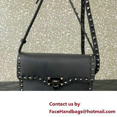 Valentino Small Rockstud Crossbody Bag in Grainy Calfskin Black 2024