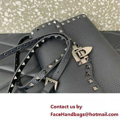 Valentino Small Rockstud Crossbody Bag in Grainy Calfskin Black 2024