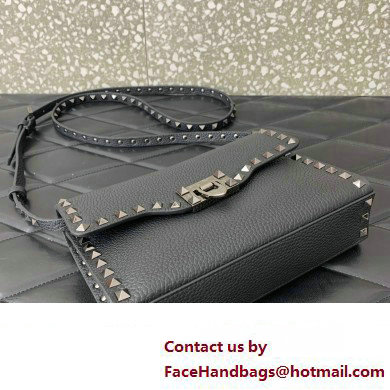 Valentino Small Rockstud Crossbody Bag in Grainy Calfskin Black 2024