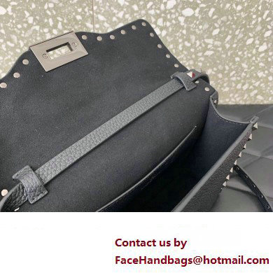 Valentino Small Rockstud Crossbody Bag in Grainy Calfskin Black 2024