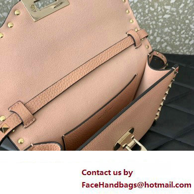 Valentino Small Rockstud Crossbody Bag in Grainy Calfskin Nude Pink 2024