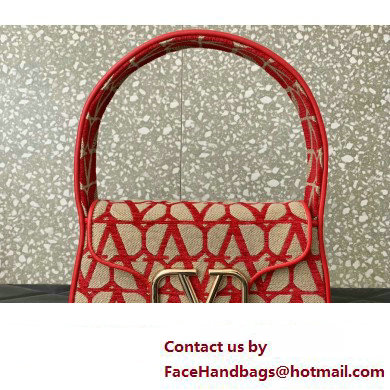 Valentino Toile Iconographe VLogo Signature Small Hobo Bag Red 2024