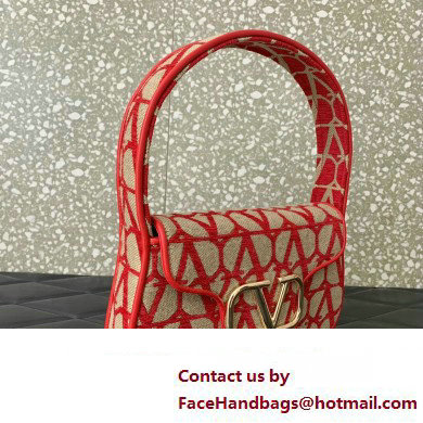 Valentino Toile Iconographe VLogo Signature Small Hobo Bag Red 2024