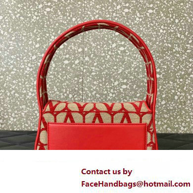 Valentino Toile Iconographe VLogo Signature Small Hobo Bag Red 2024