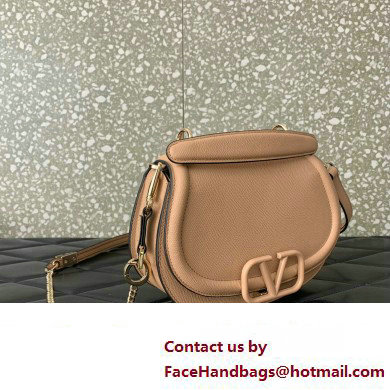 Valentino VSling Shoulder Bag in Grainy Calfskin With Tone-On-Tone Enamel 8030 Nude 2023