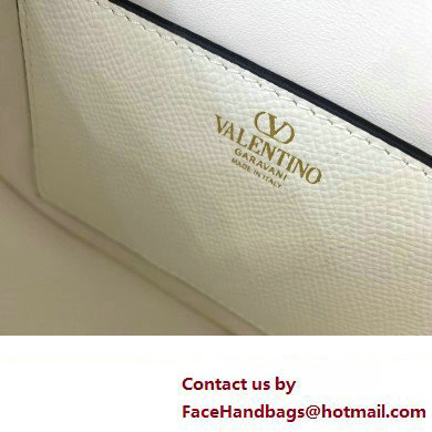 Valentino VSling Shoulder Bag in Grainy Calfskin With Tone-On-Tone Enamel 8030 White 2023